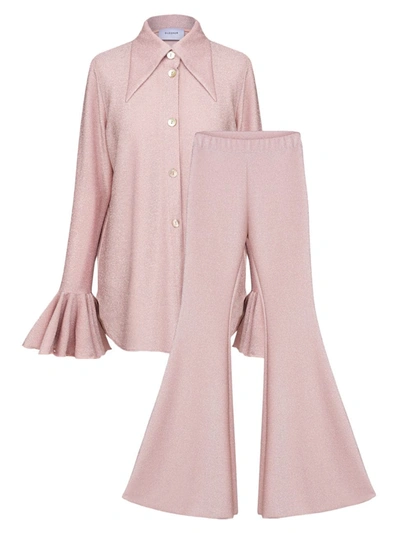 Shop Sleeper Women's Venera Metallic Two-piece Pajama Set In Pink