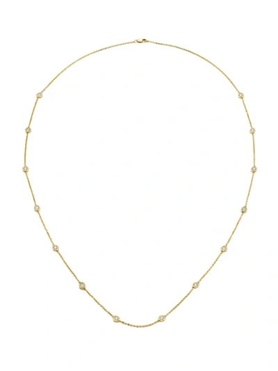 Shop Saks Fifth Avenue Women's 14k Gold & 1.40 Tcw Diamond Long Station Necklace In Yellow Gold