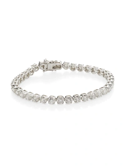 Shop Saks Fifth Avenue Women's 14k White Gold & 8.12 Tcw Diamond Prong-set Tennis Bracelet