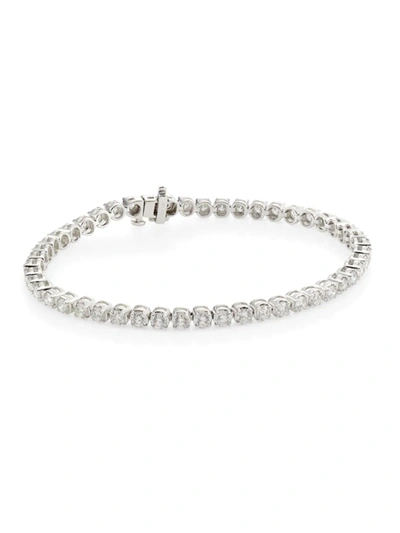 Shop Saks Fifth Avenue Women's 14k White Gold & 5.0 Tcw Diamond Prong-set Tennis Bracelet