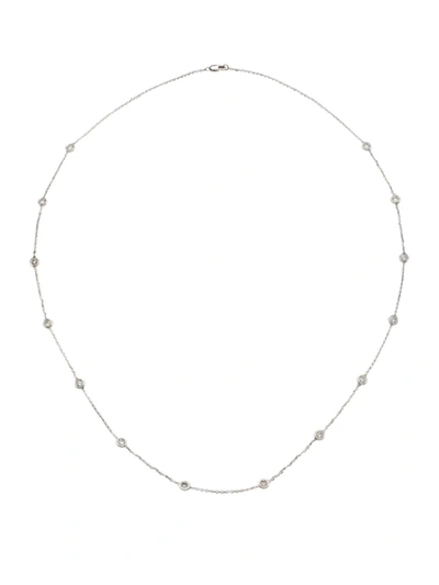 Shop Saks Fifth Avenue Women's 14k White Gold & 1.40 Tcw Diamond Long Station Necklace