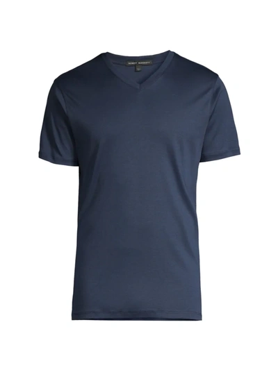 Shop Robert Barakett Men's Georgia V-neck T-shirt In Blue Night
