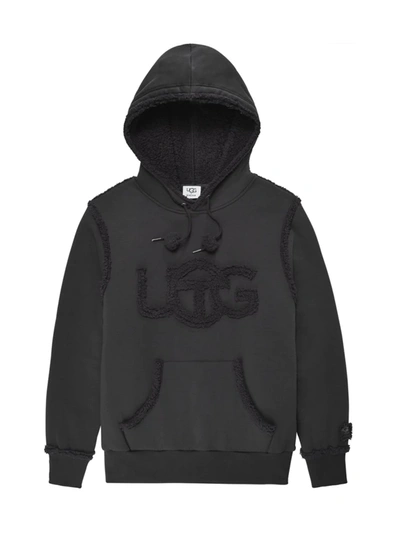 Shop Ugg X Telfar Men's  Logo Hoodie Sweatshirt In Black