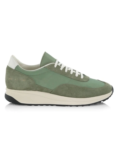 Shop Common Projects Men's Track 80 Mixed Media Sneakers In Green
