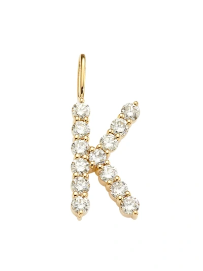 Shop Saks Fifth Avenue Women's 14k Yellow Gold & Diamond Large Initial Charm In Initial K