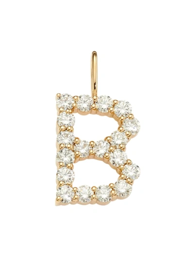 Shop Saks Fifth Avenue Women's 14k Yellow Gold & Diamond Large Initial Charm In Initial B