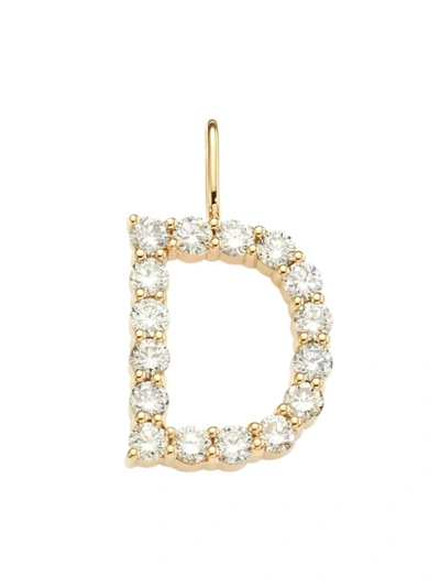 Shop Saks Fifth Avenue Women's 14k Yellow Gold & Diamond Large Initial Charm In Initial D