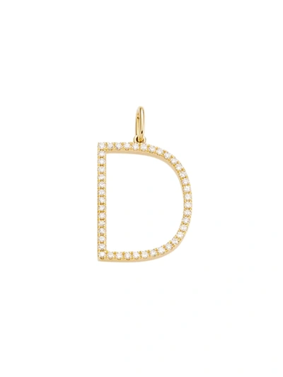 Shop Saks Fifth Avenue Women's 14k Yellow Gold & Diamond Pavé Initial Charm In Initial D