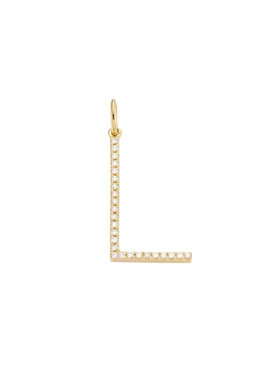 Shop Saks Fifth Avenue Women's 14k Yellow Gold & Diamond Pavé Initial Charm In Initial L