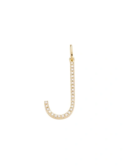 Shop Saks Fifth Avenue Women's 14k Yellow Gold & Diamond Pavé Initial Charm In Initial J