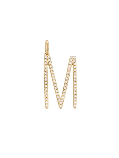 Shop Saks Fifth Avenue Women's 14k Yellow Gold & Diamond Pavé Initial Charm In Initial M