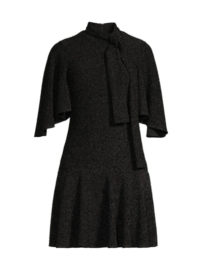 Shop Black Halo Women's Coralia Cape Sleeve Minidress In Black