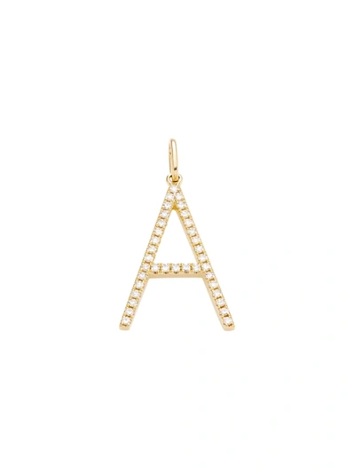 Shop Saks Fifth Avenue Women's 14k Yellow Gold & Diamond Pavé Initial Charm In Initial A