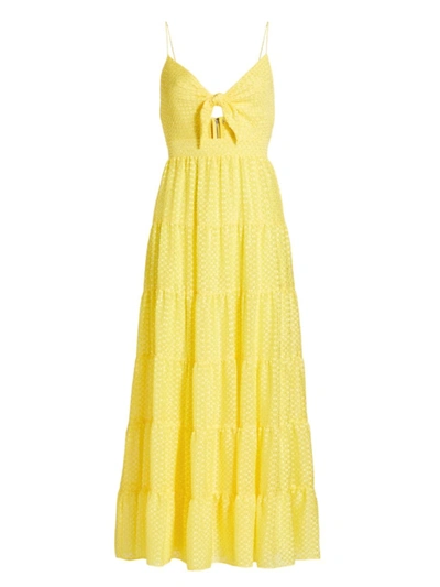 Shop Alice And Olivia Women's Minka Tie-front Maxi Dress In Sunflower