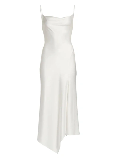 Shop Alice And Olivia Women's Harmony Satin Midi Dress In Off White