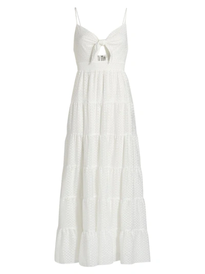Shop Alice And Olivia Women's Minka Tie-front Maxi Dress In Off White
