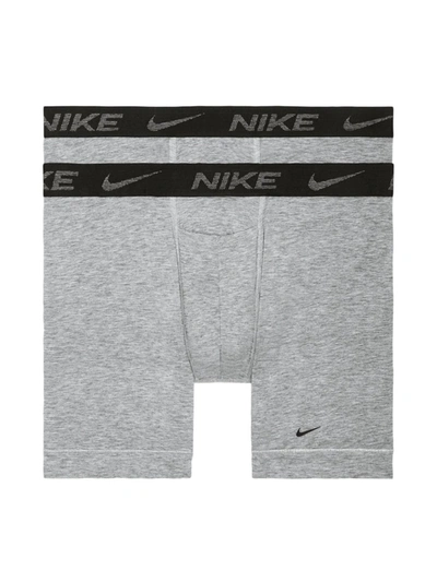 Shop Nike Men's  Dri-fit Reluxe 2-piece Boxer Briefs Set In Grey Heather