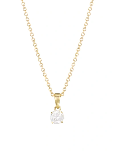 Shop Saks Fifth Avenue Women's 14k Yellow Gold & 0.30 Tcw Diamond Pendant Necklace