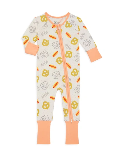 Shop Piccoliny Baby's Hot Dog & Pretzel Double-zip Coveralls In Orange Multi
