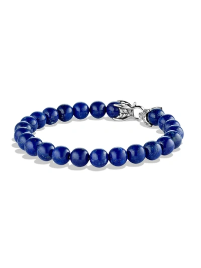 Shop David Yurman Men's Spiritual Beads Lapis Bracelet In Blue