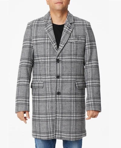 Shop Vince Camuto Men's Wool Coat In Gray Plaid