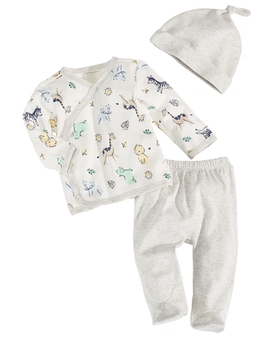 Shop First Impressions Baby Boys Safari Take Me Home 3 Piece Set, Created For Macy's In Light Grey Heather