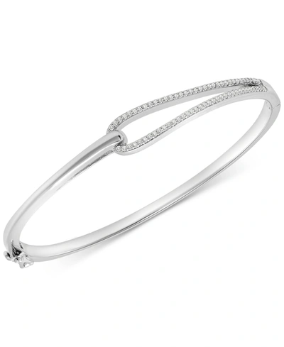 Shop Wrapped Diamond Loop Bangle Bracelet (1/5 Ct. T.w.) In Sterling Silver, Created For Macy's