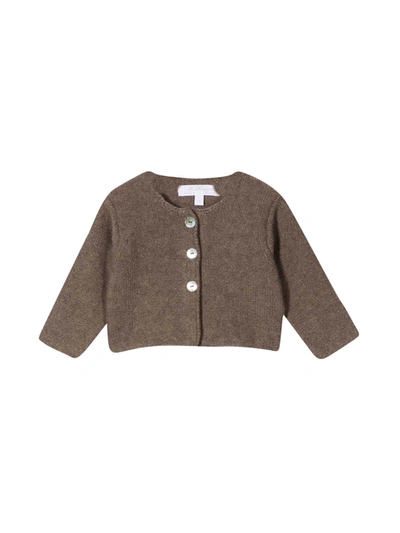 Shop Mariella Ferrari Kids Brown Unisex Cardigan In Marrone