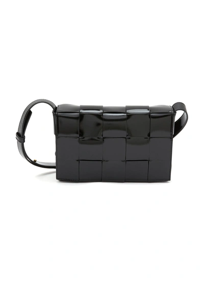 Shop Bottega Veneta Cassette' Intrecciato Leather Crossbody Bag In Black