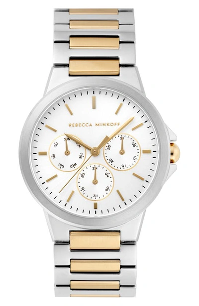 Shop Rebecca Minkoff Cali Bracelet Watch, 36mm In Silver/ Gold