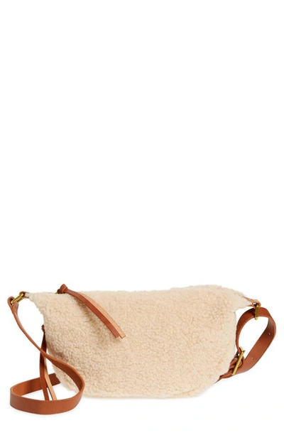 Shop Madewell Mini The Resourced High Pile Fleece Sling Bag In Linen