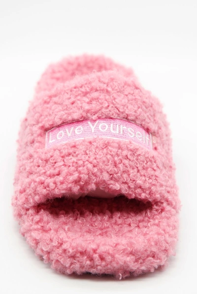 Oxygen Boutique Love Yourself Pink Slippers In Pink