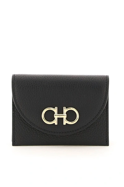 Shop Ferragamo Salvatore  Gancini Coin Purse In Black