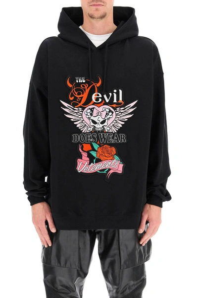Shop Vetements 'devil Wears ' Hoodie In Mixed Colours