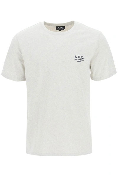 Shop Apc A.p.c. Raymond Logo Embroidery T-shirt In Grey