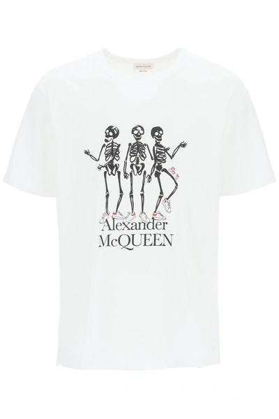 Shop Alexander Mcqueen Sneaker Skeleton T-shirt In Mixed Colours