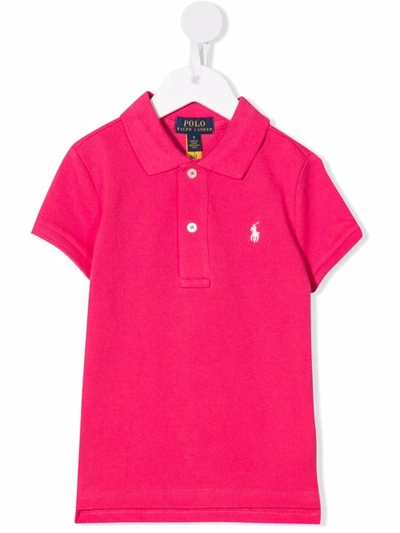 Shop Ralph Lauren Embroidered-logo Polo Shirt In Pink