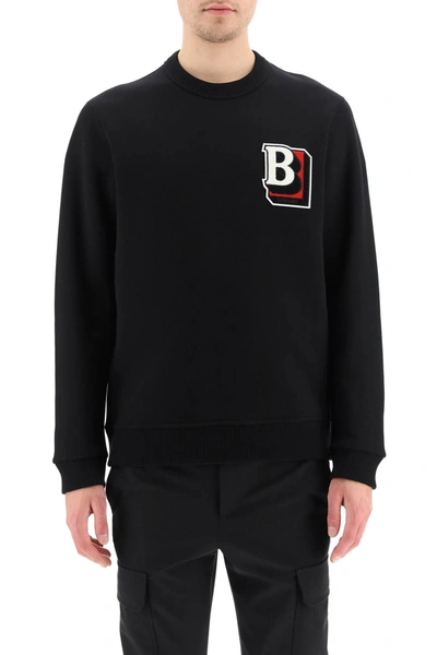 Shop Burberry Emmett Crew Neck Sweatshirt In Black