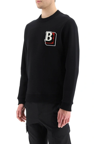 Shop Burberry Emmett Crew Neck Sweatshirt In Black