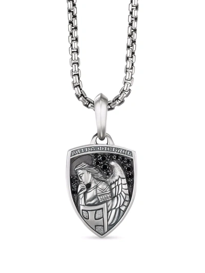 David Yurman Men's Amulets St. Michael Sterling Silver & Pavé Black Diamond Pendant In Silver
