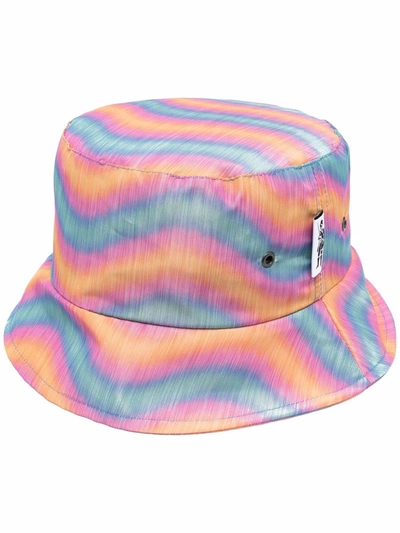 Shop Mackintosh Wave Nylon Bucket Hat In Orange