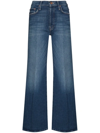 Shop Mother Tomcat Roller Wide-leg Jeans In Blau