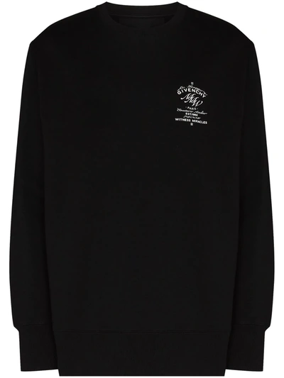 Shop Givenchy Logo-print Cotton Sweatshirt In Black
