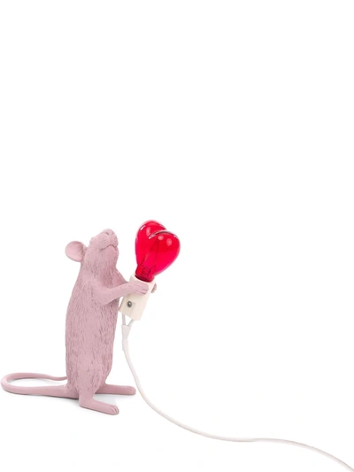 Shop Seletti Mouse 'valentine's Day' Lamp In Rosa