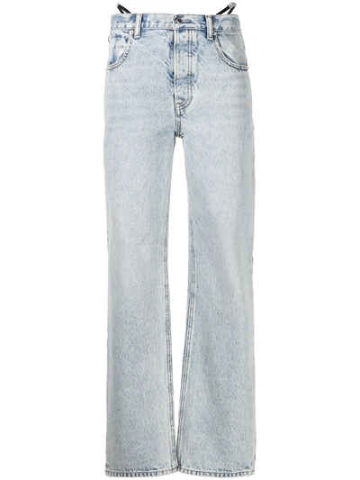 Shop Alexander Wang Strap-detail Straight-leg Jeans In Blau