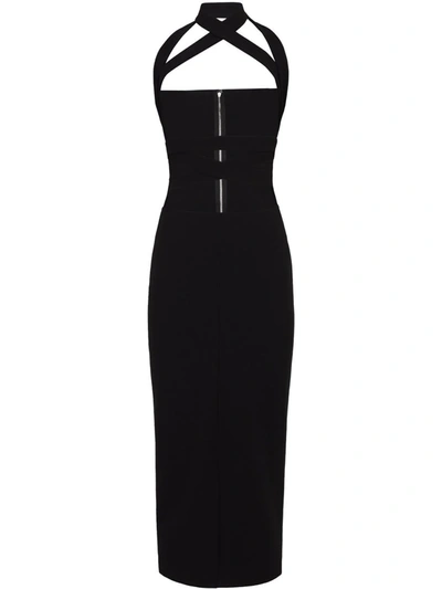 Shop Dolce & Gabbana Strap-detail Bustier Midi Dress In Schwarz