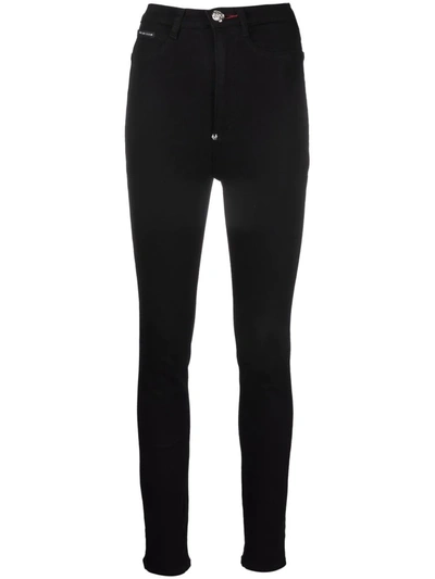 Philipp Plein Super High-waist Skinny Jeans In Schwarz