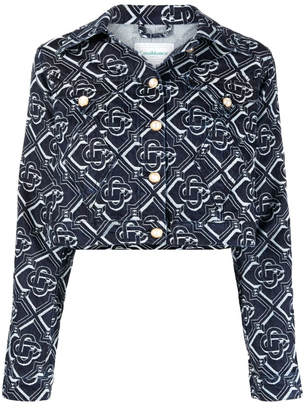 Casablanca Blue Monogram Denim Jacket
