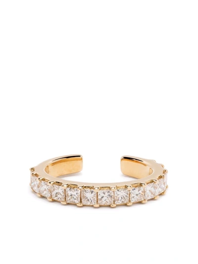 White Bird 18kt Yellow Gold Princess Diamond Ear Cuff In Gold