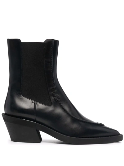 Shop Khaite Pointed-toe Leather Boots In Schwarz